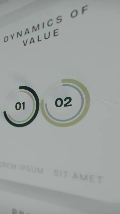 Dynamics of Value featuring circular data visualization elements Stock Footage 333855383