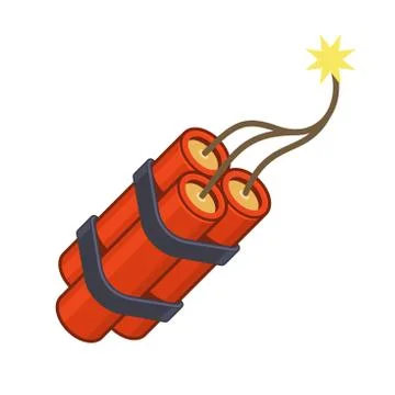 Dynamit TNT Icon on White Background. Vector Stock Illustration