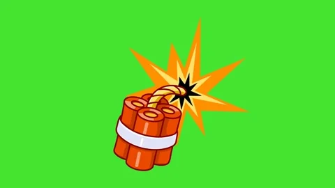 Dynamite Animation on Green Screen Stock Footage 346747197