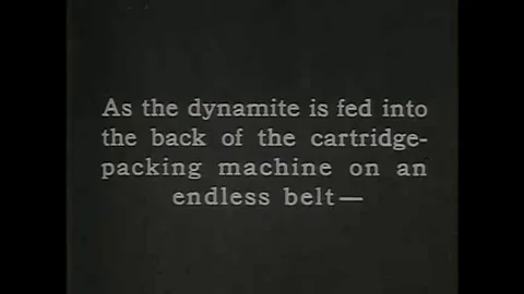 Dynamite is assembled on an assembly line in dynamite factory in the 1920s. Stock Footage 139644471