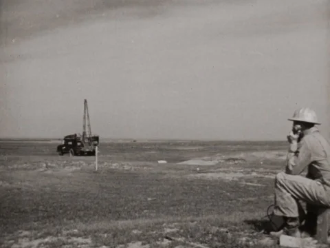 Dynamite blast in the oil field - 1950 Stock Footage 94446959
