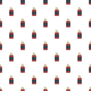 Dynamite blocks explosive tnt pattern on white background Stock Illustration