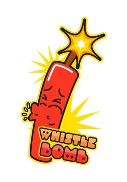 Dynamite bomb and explosion vintage Y2K sticker Stock Illustration