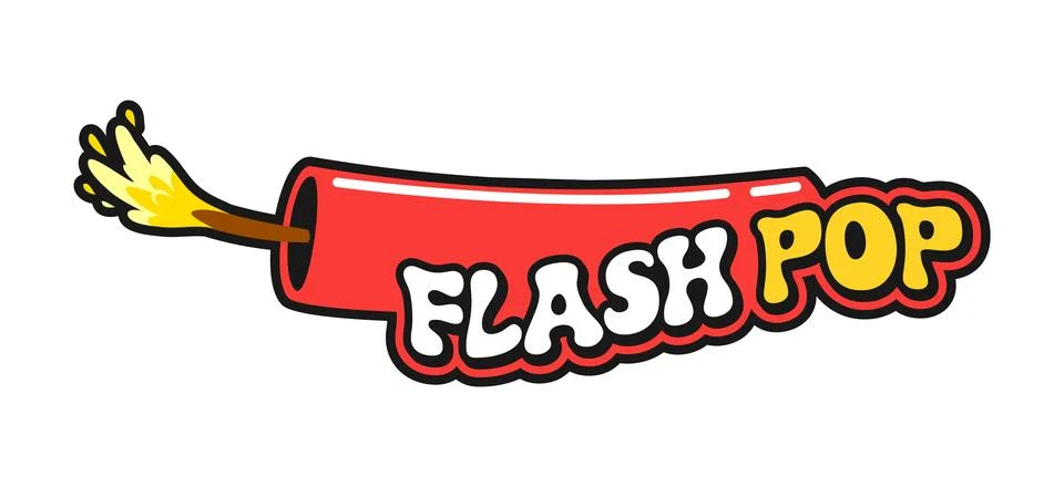 Dynamite bomb and explosive retro Y2K sticker Stock Illustration