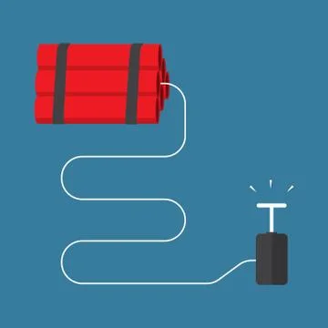 Dynamite bomb circuit. Flat design. Stock Illustration