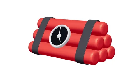 Dynamite Bomb with Countdown Clock Stock Footage 247873054