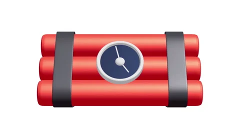 Dynamite Bomb with Countdown Clock Stock Footage 248120896