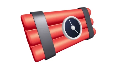 Dynamite Bomb with Countdown Clock Stock Footage 248498526