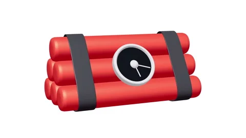 Dynamite Bomb with Countdown Clock Stock Footage 248755095