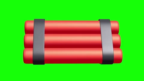 Dynamite Bomb with Countdown Clock Stock Footage 251852570