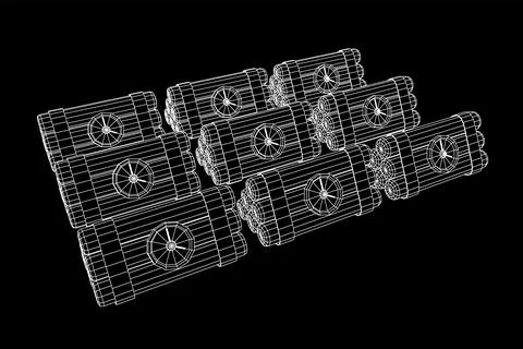 Dynamite Bomb with Countdown Clock Illustrazione stock