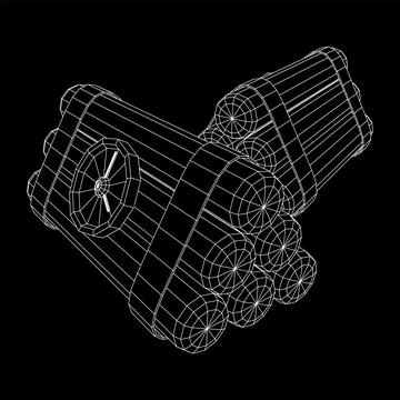 Dynamite Bomb with Countdown Clock Stock Illustration