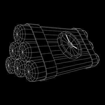 Dynamite Bomb with Countdown Clock Stock Illustration
