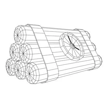 Dynamite Bomb with Countdown Clock 스톡 일러스트