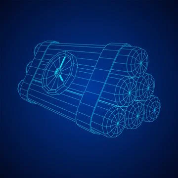 Dynamite Bomb with Countdown Clock Stock Illustration