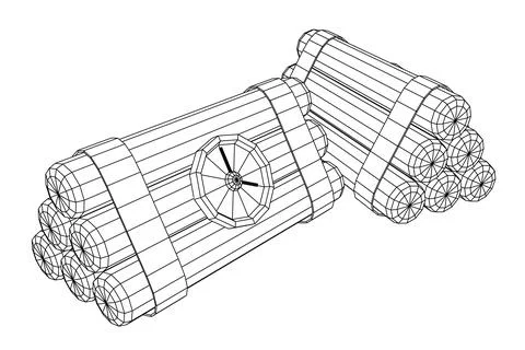 Dynamite Bomb with Countdown Clock Stock Illustration