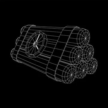 Dynamite Bomb with Countdown Clock Stock Illustration