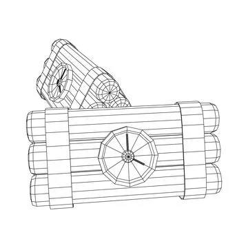 Dynamite Bomb with Countdown Clock 스톡 일러스트