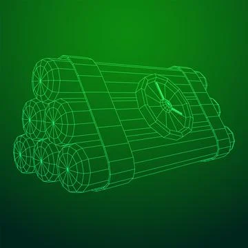 Dynamite Bomb with Countdown Clock Stock Illustration