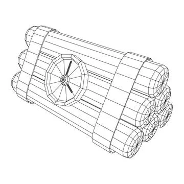 Dynamite Bomb with Countdown Clock Stock Illustration