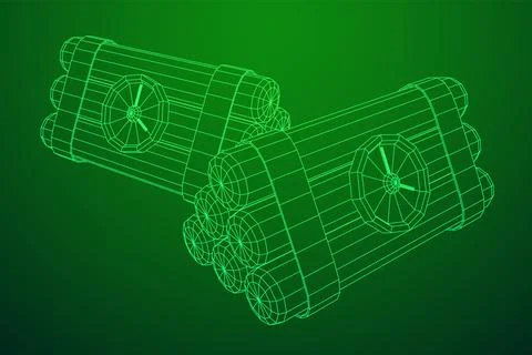 Dynamite Bomb with Countdown Clock Stock Illustration