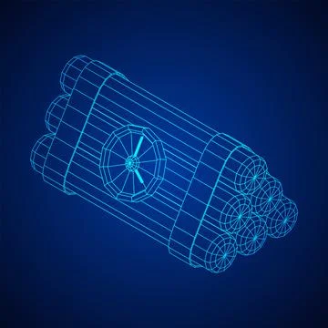 Dynamite Bomb with Countdown Clock Stock Illustration