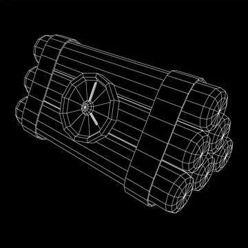 Dynamite Bomb with Countdown Clock Illustrazione stock