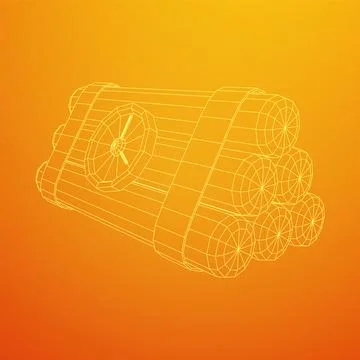 Dynamite Bomb with Countdown Clock Stock Illustration