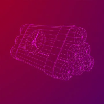 Dynamite Bomb with Countdown Clock Stock Illustration