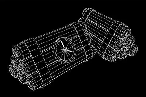 Dynamite Bomb with Countdown Clock 스톡 일러스트