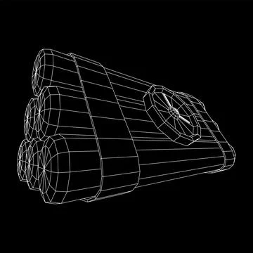 Dynamite Bomb with Countdown Clock Stock Illustration