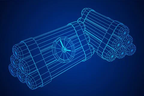 Dynamite Bomb with Countdown Clock Stock Illustration