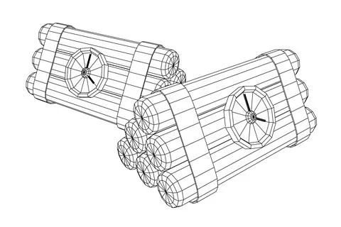 Dynamite Bomb with Countdown Clock 스톡 일러스트