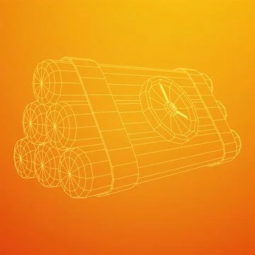 Dynamite Bomb with Countdown Clock Stock Illustration