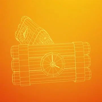 Dynamite Bomb with Countdown Clock Stock Illustration