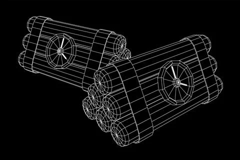 Dynamite Bomb with Countdown Clock Stock Illustration