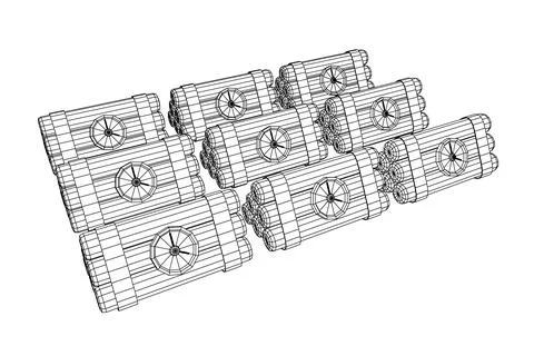 Dynamite Bomb with Countdown Clock Illustrazione stock