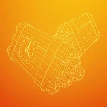 Dynamite Bomb with Countdown Clock Stock Illustration