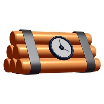 Dynamite Bomb with Countdown Clock 库存插图