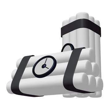 Dynamite Bomb with Countdown Clock 스톡 일러스트