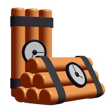 Dynamite Bomb with Countdown Clock Stock Illustration