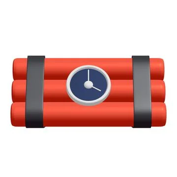 Dynamite Bomb with Countdown Clock 스톡 일러스트