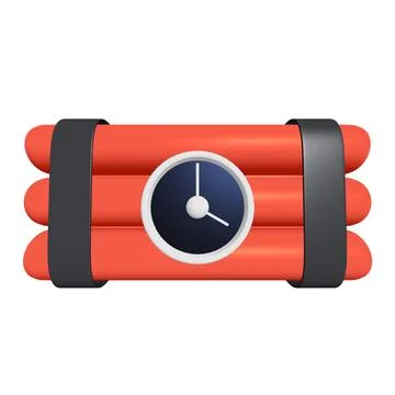 Dynamite Bomb with Countdown Clock 스톡 일러스트