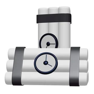 Dynamite Bomb with Countdown Clock 库存插图