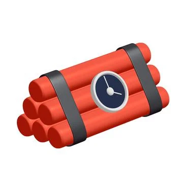 Dynamite Bomb with Countdown Clock Ilustración de archivo