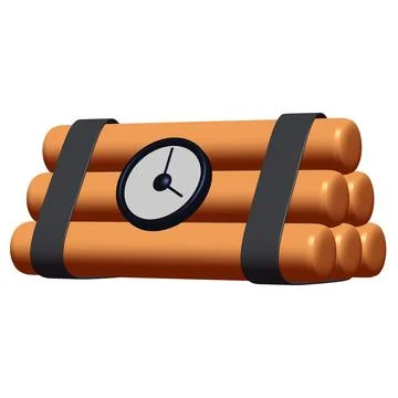 Dynamite Bomb with Countdown Clock Stock Illustration