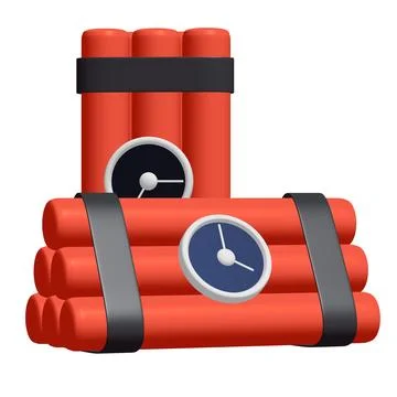 Dynamite Bomb with Countdown Clock Stock Illustration