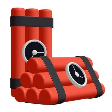 Dynamite Bomb with Countdown Clock Stock Illustration