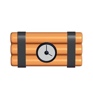 Dynamite Bomb with Countdown Clock 库存插图