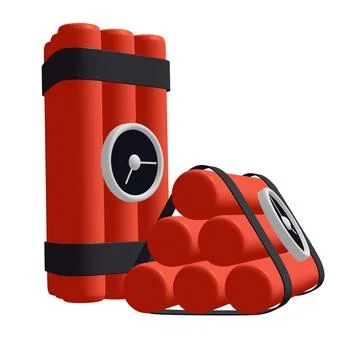 Dynamite Bomb with Countdown Clock Stock Illustration